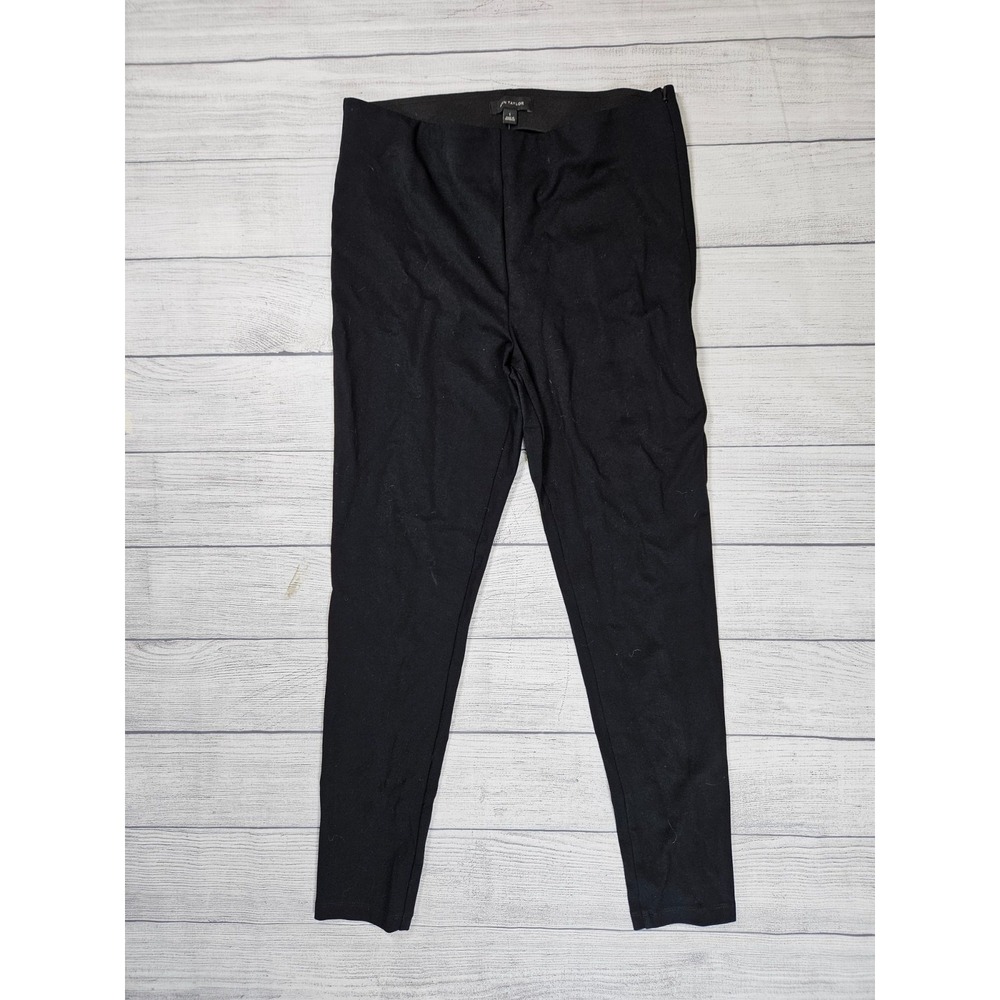 NWT Ann Taylor Leggings Womens Large Black Stretch Ankle Pants Career Office